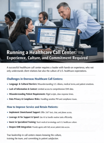 Running a Healthcare Call Center: Experience, Culture, Leadership, KPIs, and Technology Integration